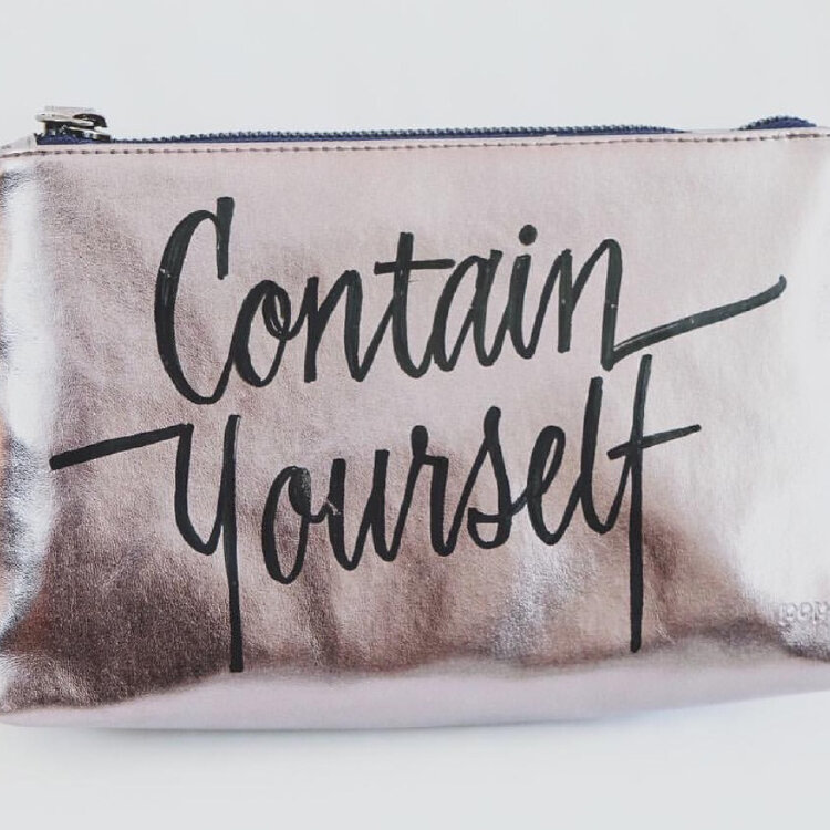 "Contain Yourself" Personalized Brand Pouch | Container Store x Poppin Activation Event