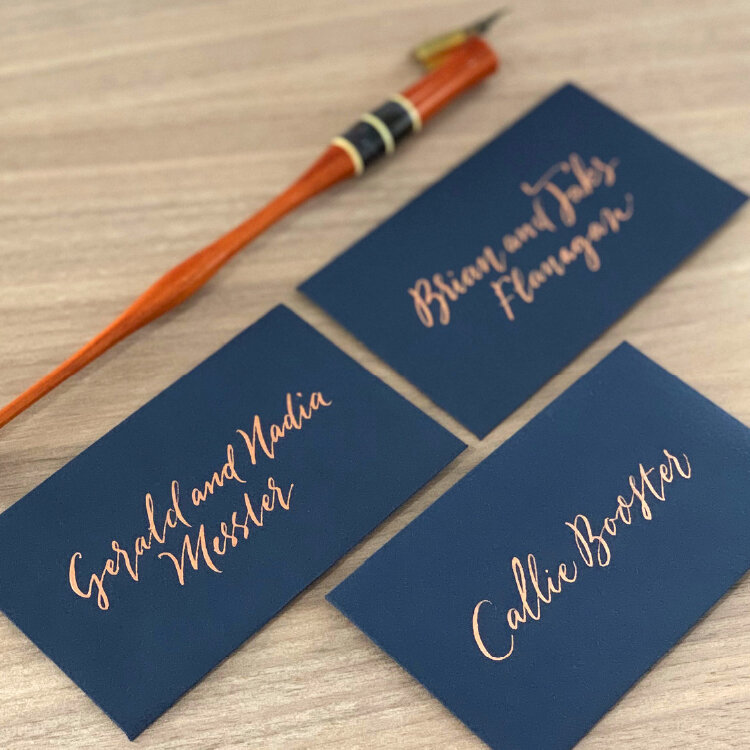 Modern Script Wedding Escort Cards