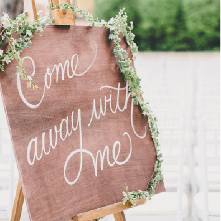 “Come Away With Me” Wedding Sign