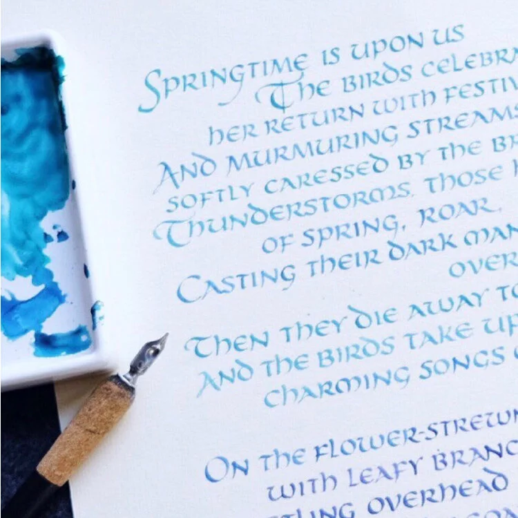 Uncial Poem in Ombre Ink