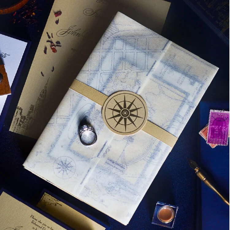 Luxurious Rainbow Room Wedding Invitation Suite