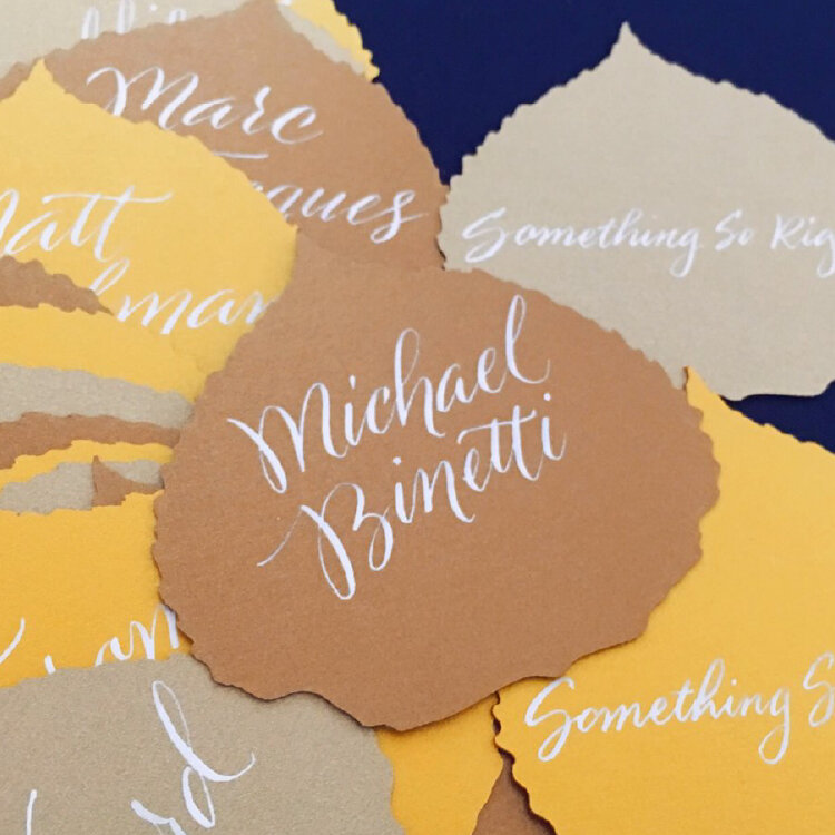 Aspen Leaf Shaped Laser-Cut Escort Cards