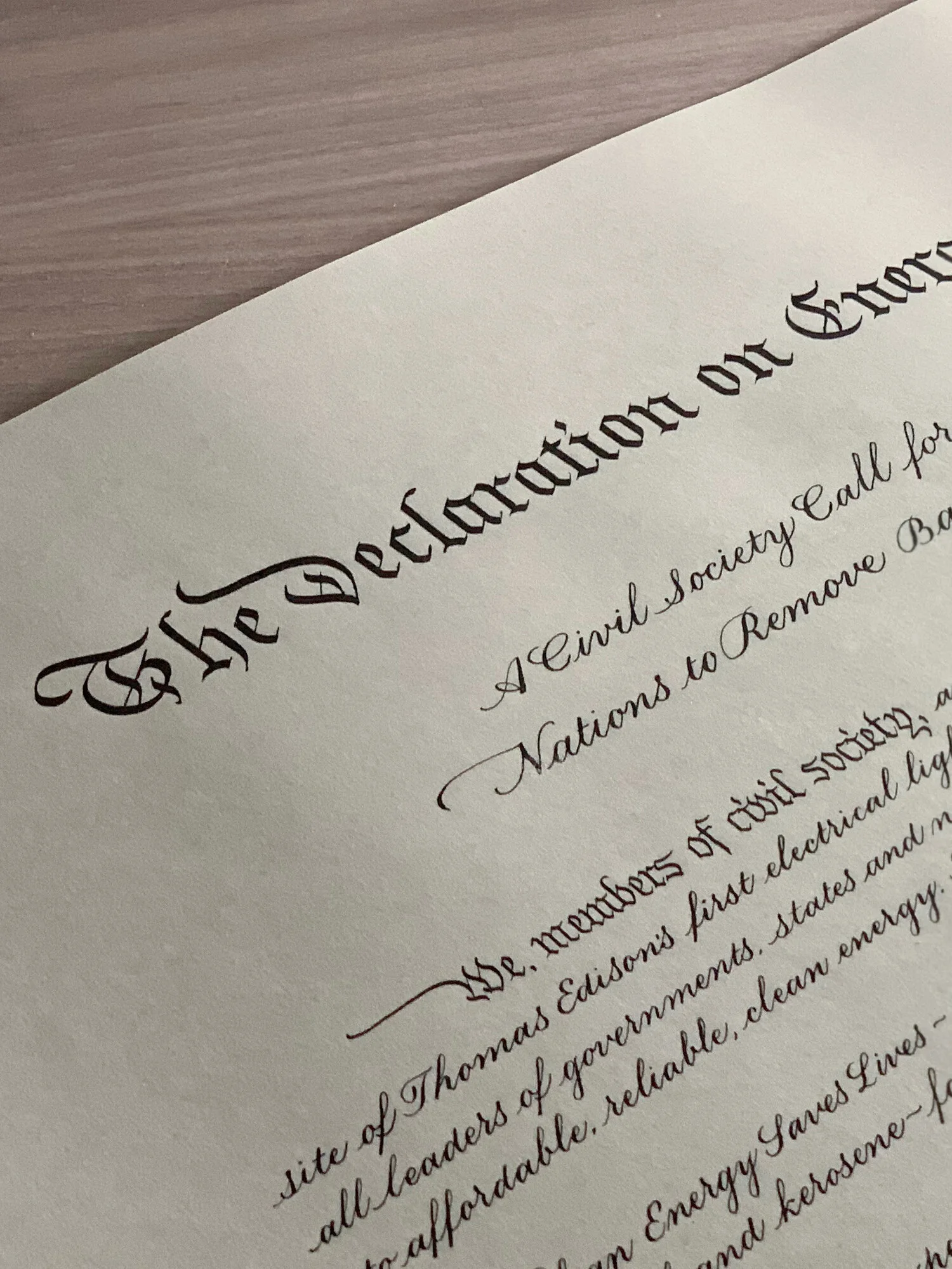 A Declaration of Independence Style Commission