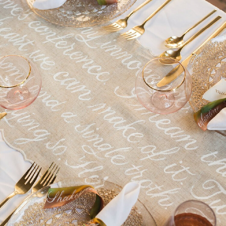 Wedding Sign : Table Runner Calligraphy