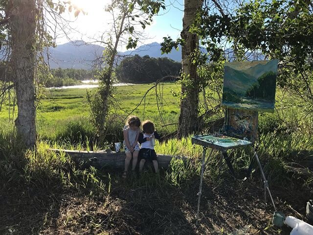 Father&rsquo;s Day evening along the river with the little ones. .
.
.
#pleinair #fathersday #oilpainting #landscapepainting #artistlife #fineart #montanalandscape #montanaartist #bitterrootriver #bitterrootmountains #bitterrootvalley