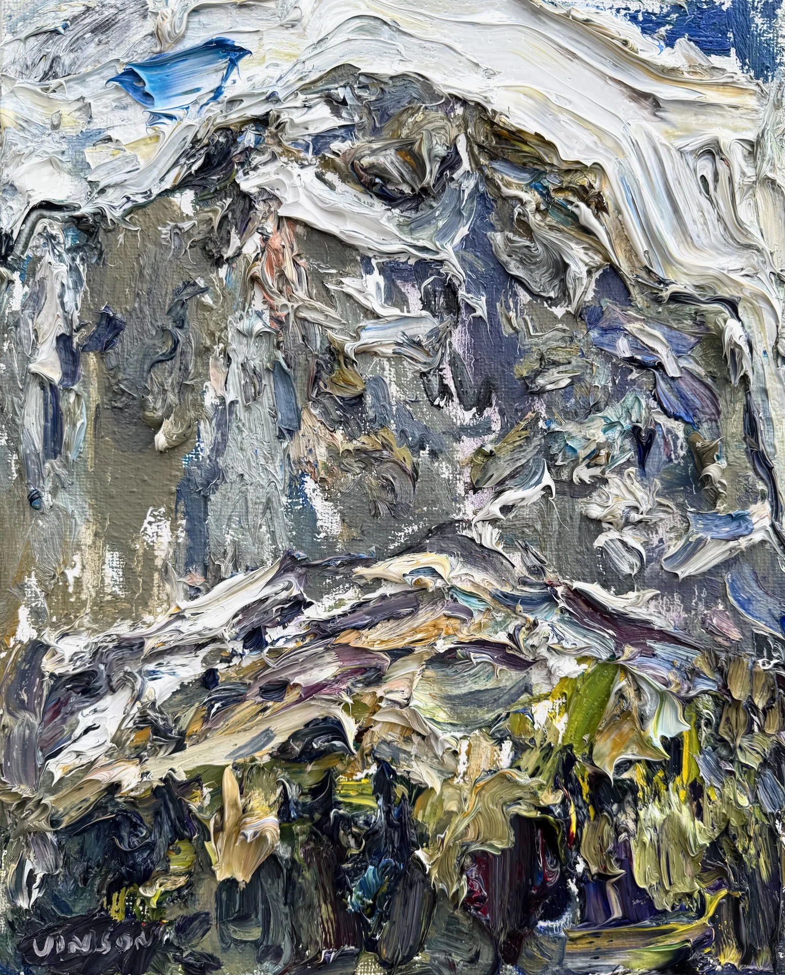 Titlis Mountain in May, 50x40cm