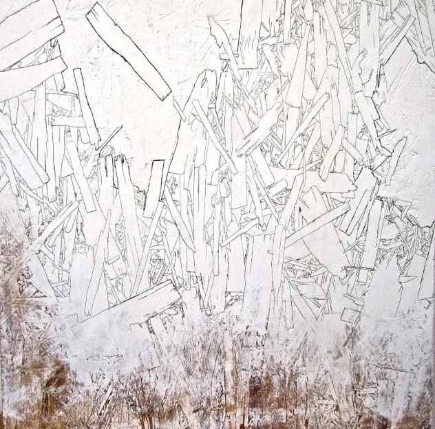 Composition #1 paint and ink on panel 24"x24" 2012