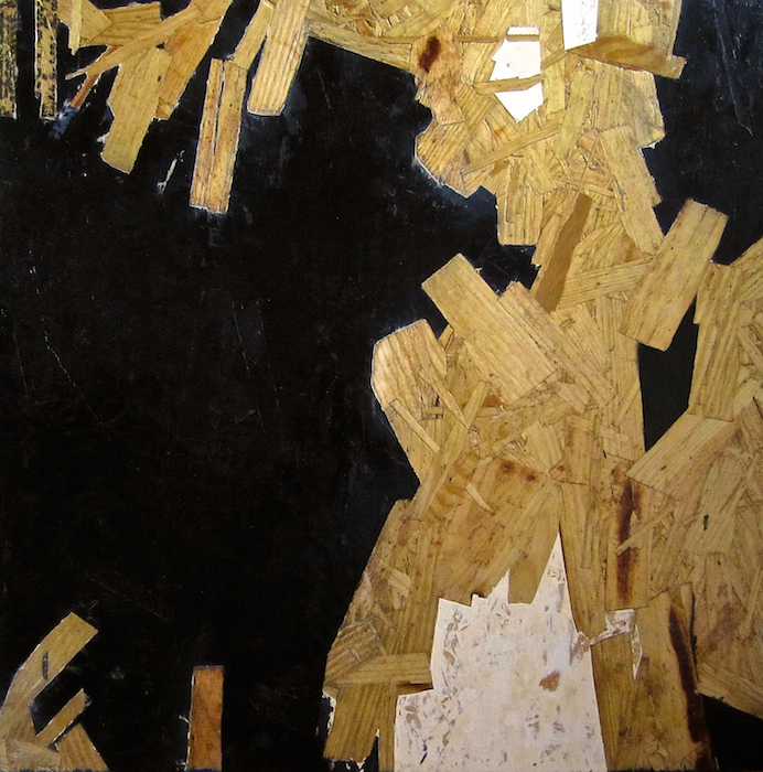 Nocturne OSB, oil paint, scary paint and plaster 24" x 24" 2015