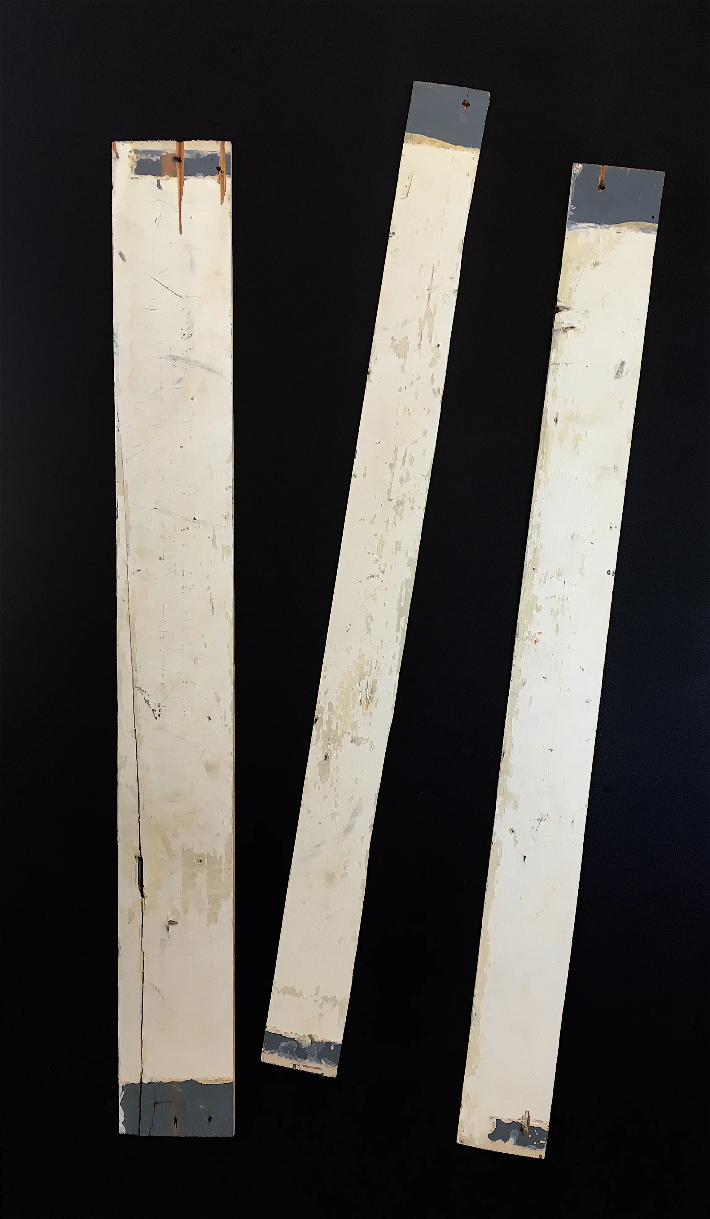 Necessary Sequence Found wood inlayed into painted plywood 48” x 28” 2018