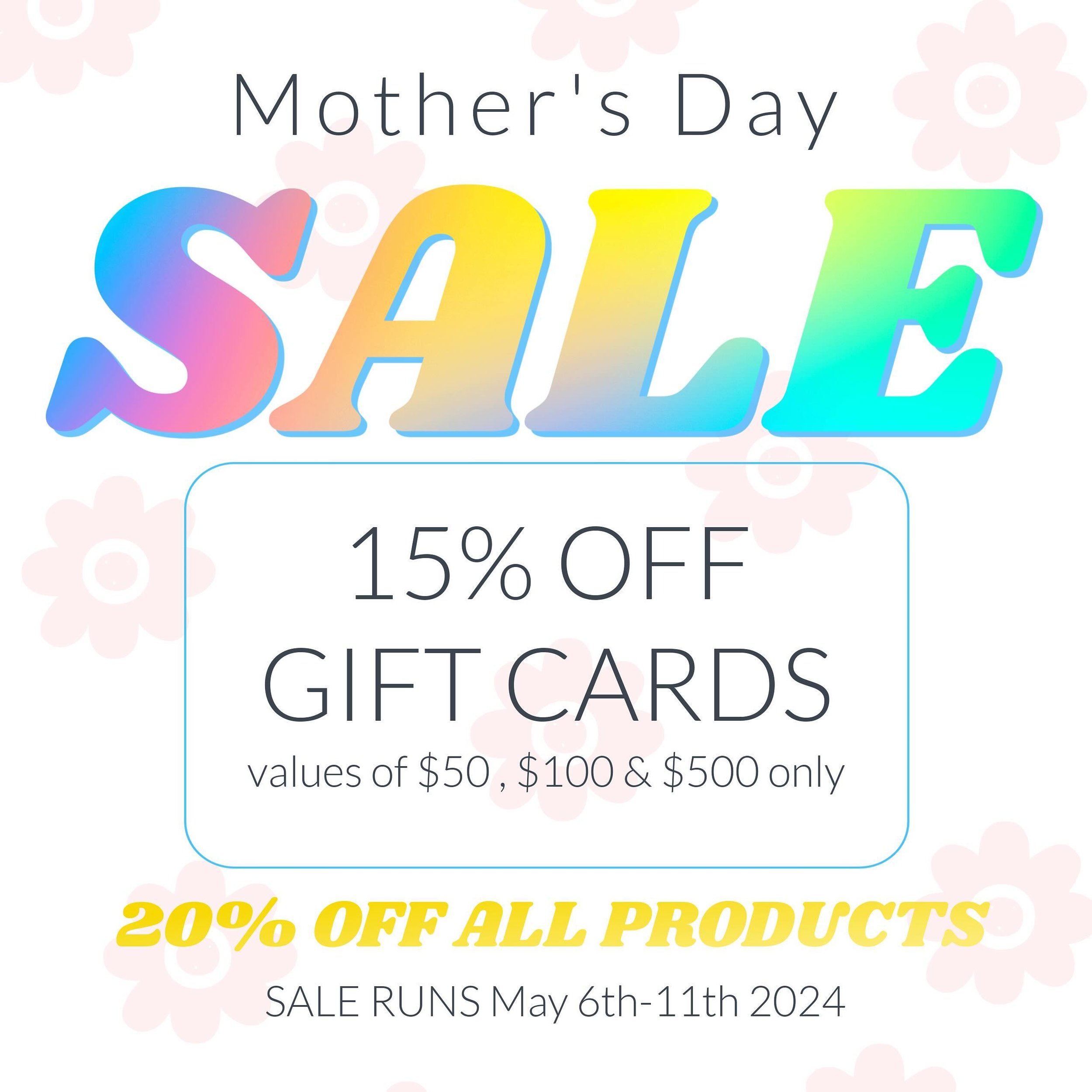 Mother&rsquo;s Day GIFT CARD SALE 📣 15% off values of $50, $100 and $500 gift cards. Shop online or in store this week! 💐 
#browchic #selbyatsnelling #selbywest #saintpaulmn