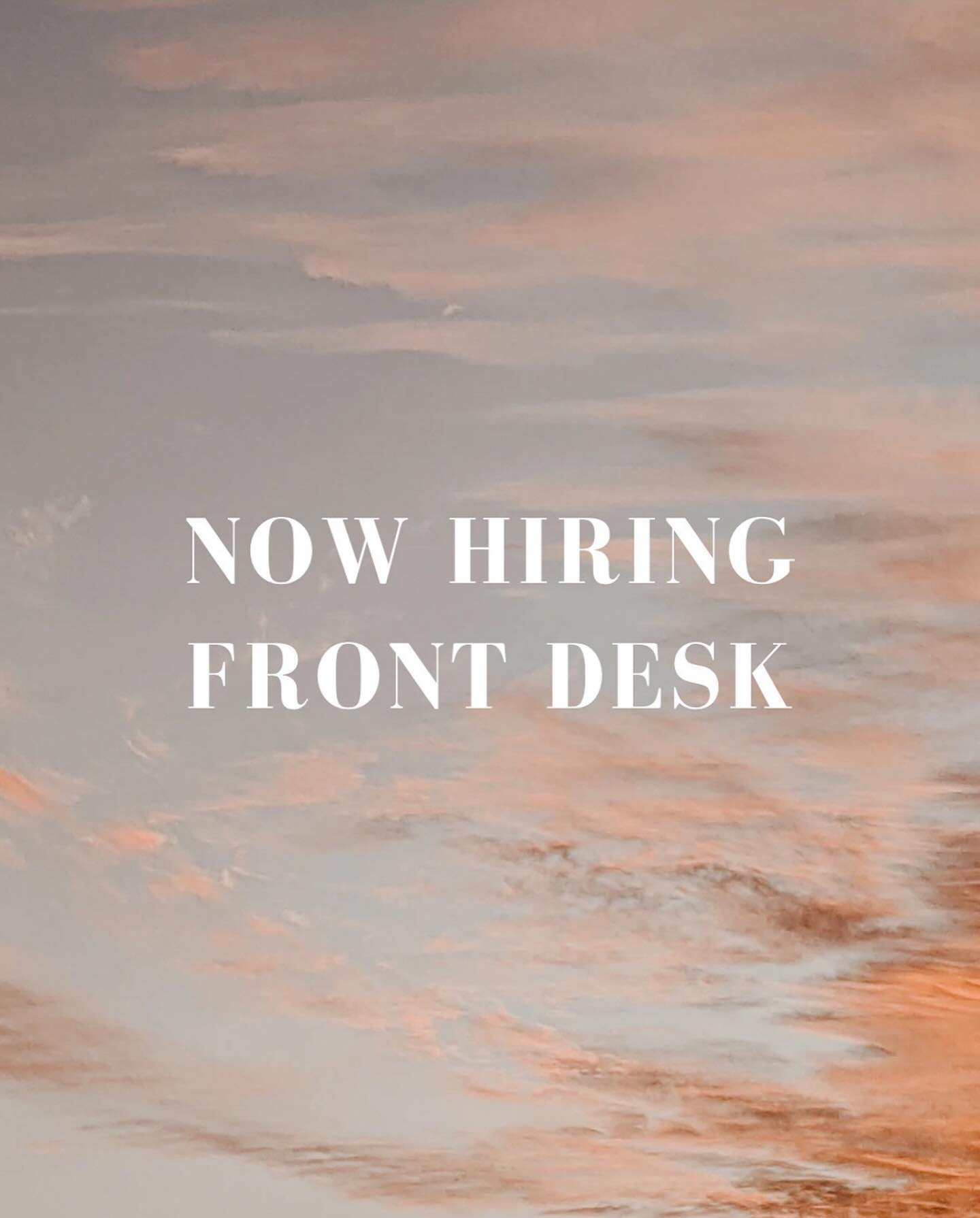We&rsquo;re Hiring for a Front Desk position! Are you or someone you know the perfect addition to our team?!
Send us a DM if you&rsquo;d like more information or 
check out the CAREER page on our website 😎 ☀️ 🌴