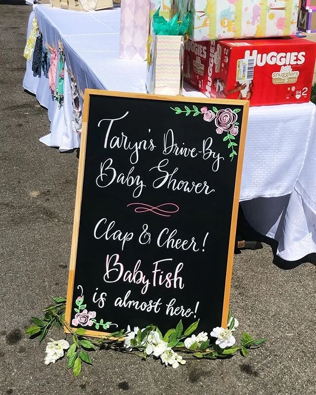 Happy #drivebybabyshower to my dear friend Taryn! I&rsquo;m glad I could contribute to your special day. This past weekend, her and her love celebrated their upcoming new arrival 🛍
.
I can&rsquo;t wait to meet you in August baby girl! 🎀