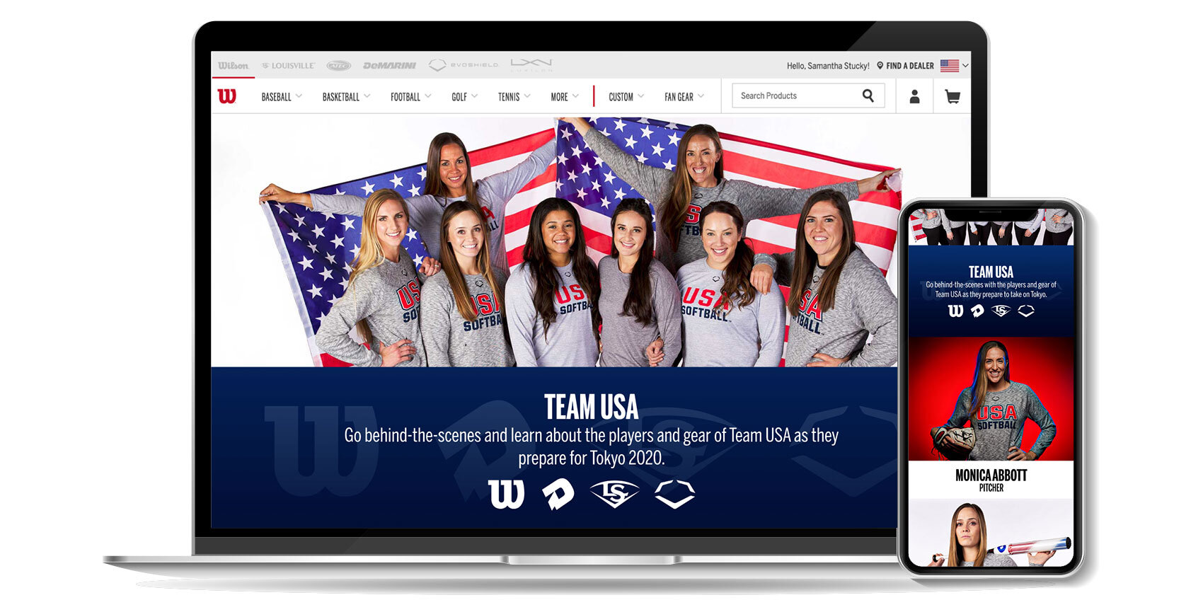 USA Softball x Wilson Microsite Homepage