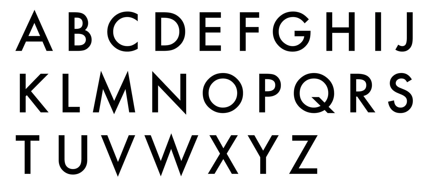 Futura Typeface Alphabet