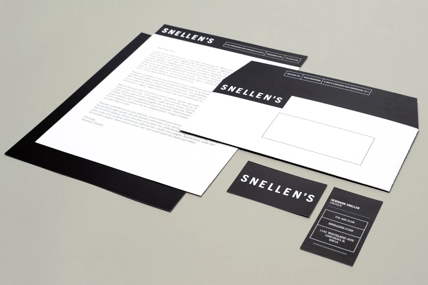 Snellen's Letterhead & Business Cards