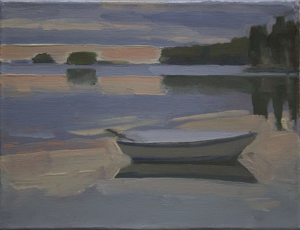 Row Quietly, oil on linen, 10x13