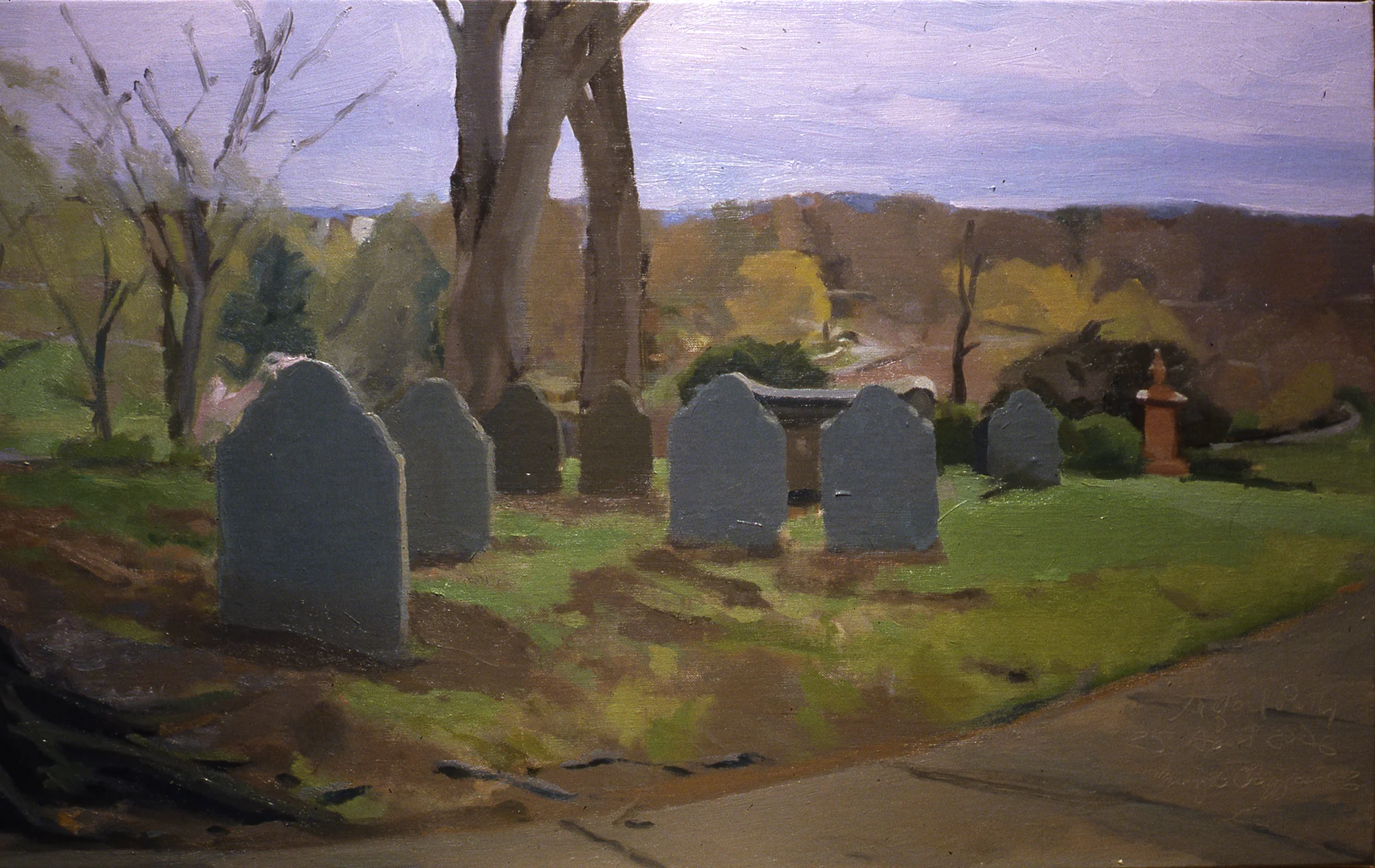 Trefoil Path, Mt. Auburn, oil on canvas, 17 x 27