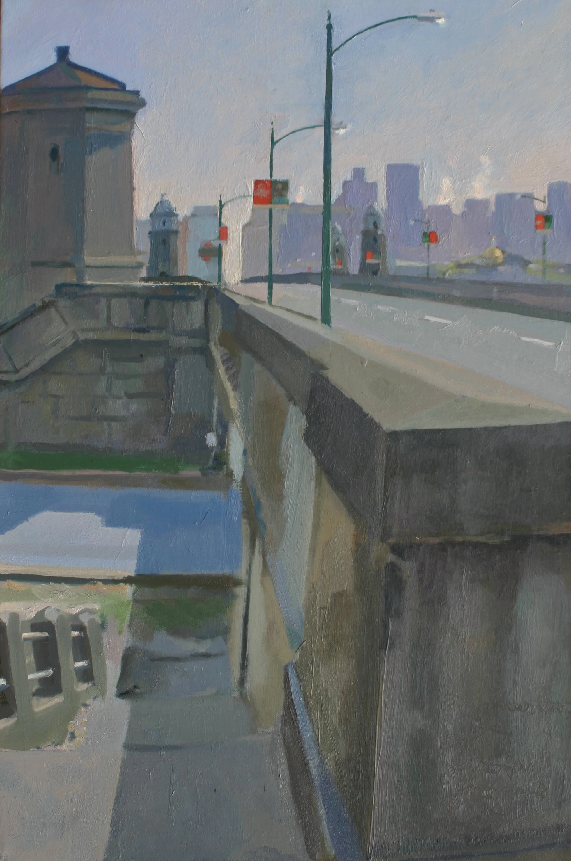 Longfellow Bridge, Looking East, oil on linen, 21 x 14