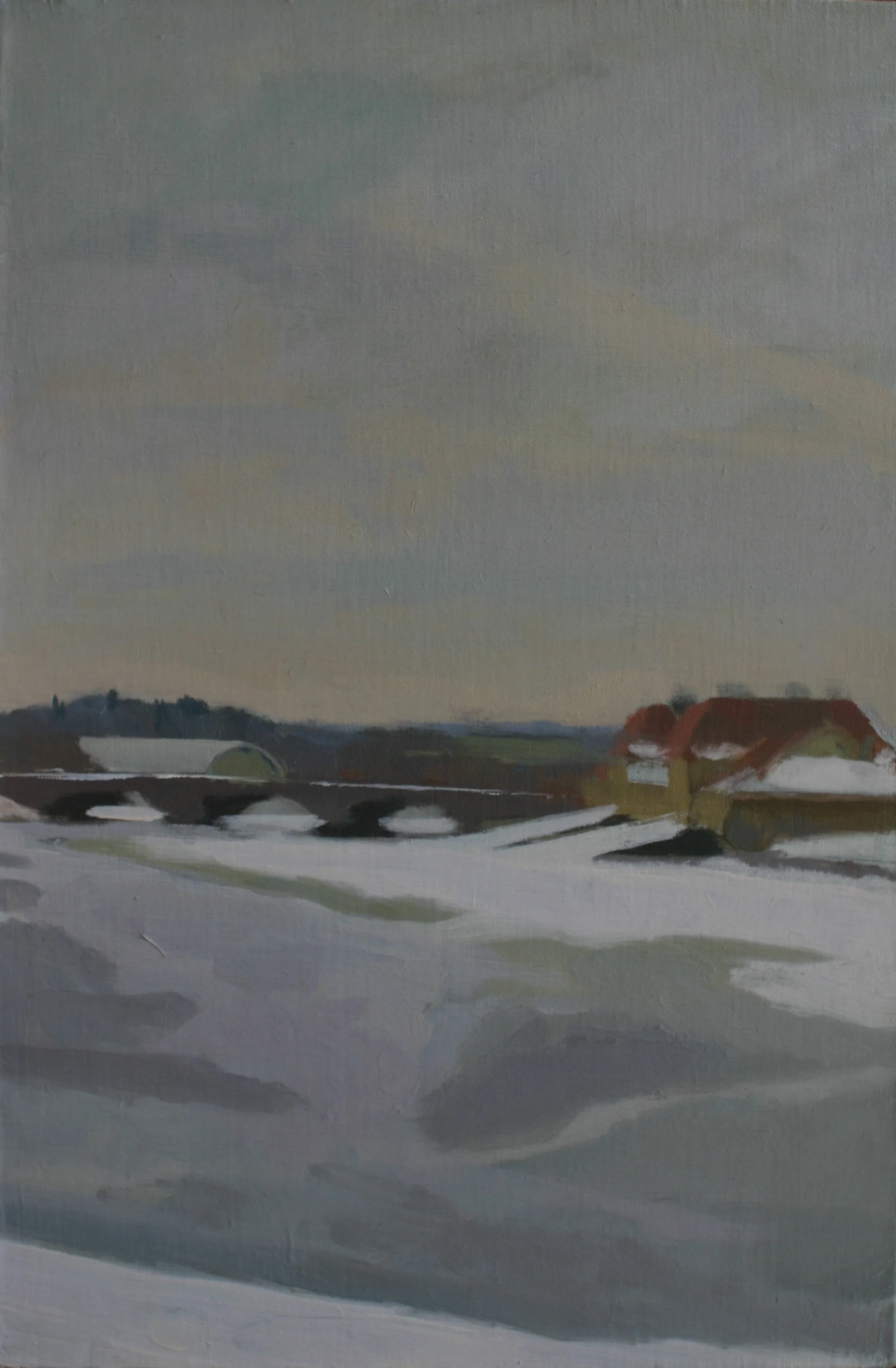 Larz Anderson Bridge in Winter, oil on linen, 21 x 14