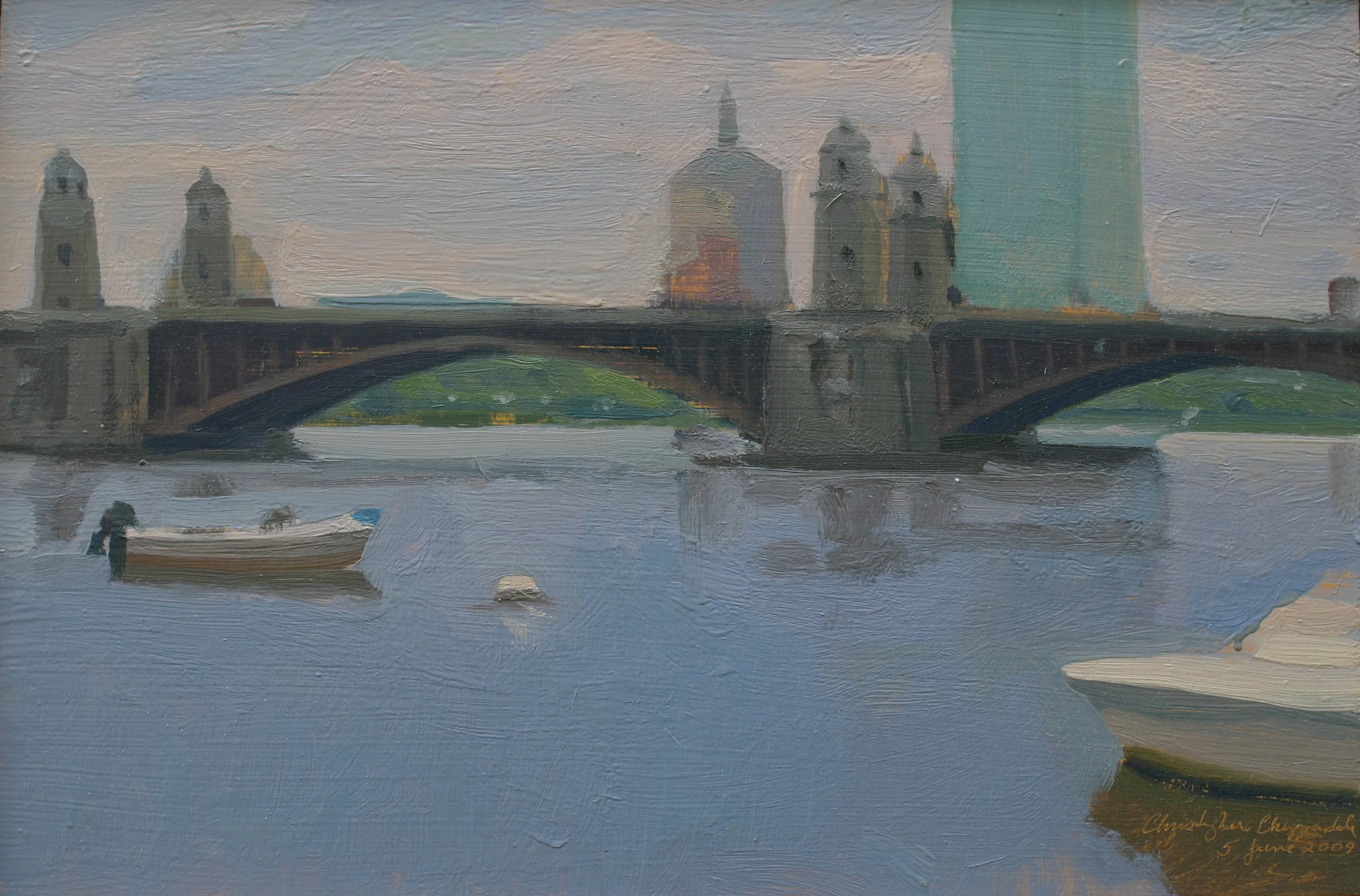 Late May Along the Charles, oil on linen, 12x18, 2009, SOLD