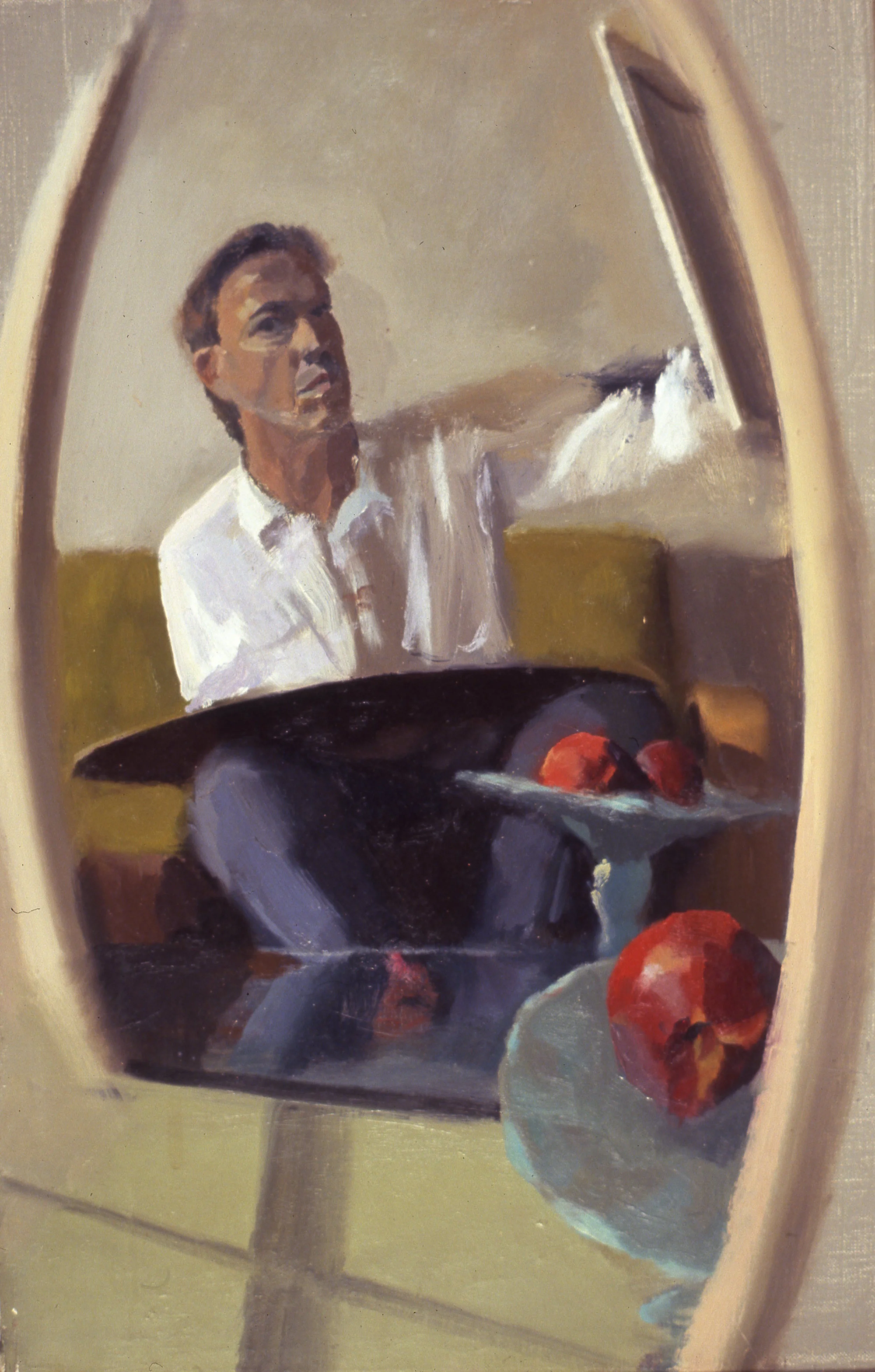Portrait, Self Portrait, 22x12, oil on linen, 1991.jpg