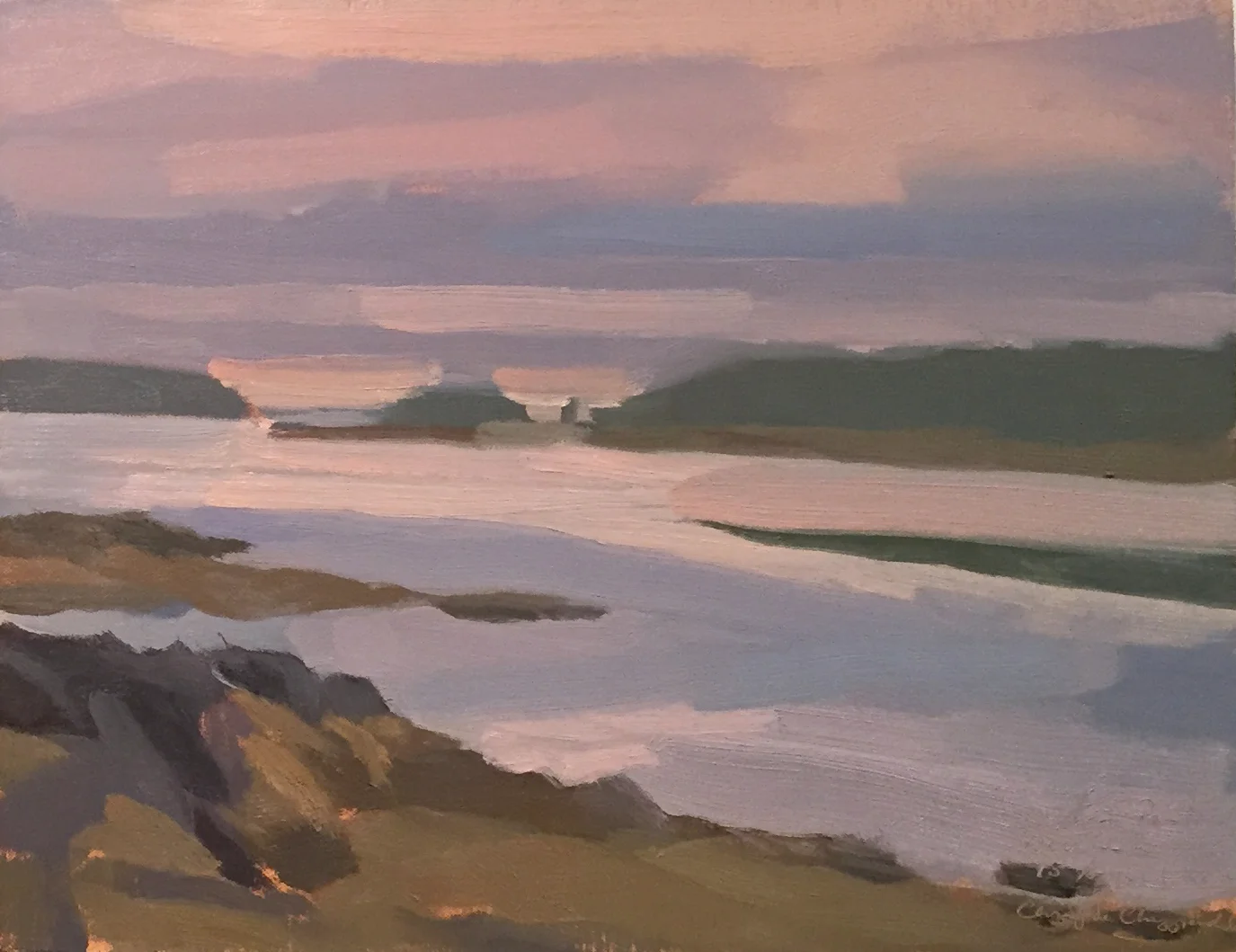 Dunham Point, oil on linen, 14x18