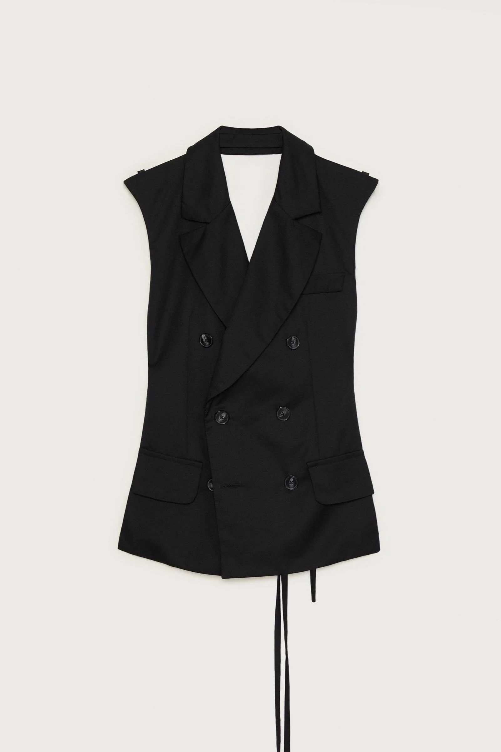 DOUBLE BREASTED BACKLESS VEST