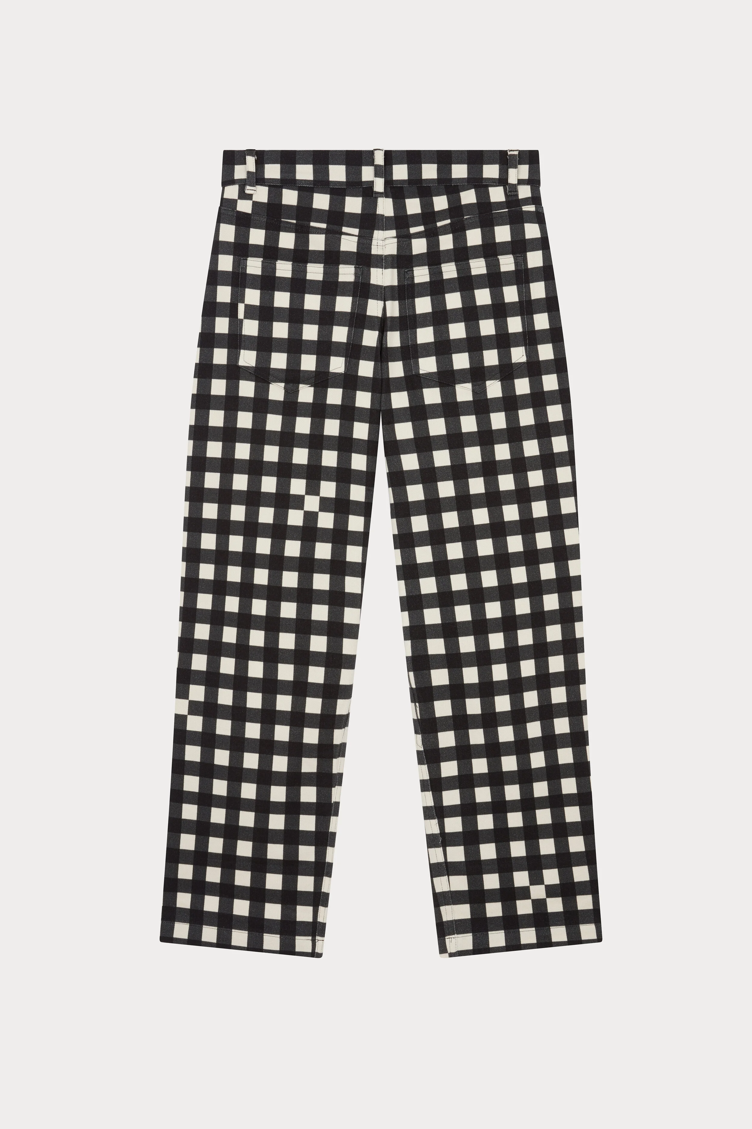 black and white gingham jeans