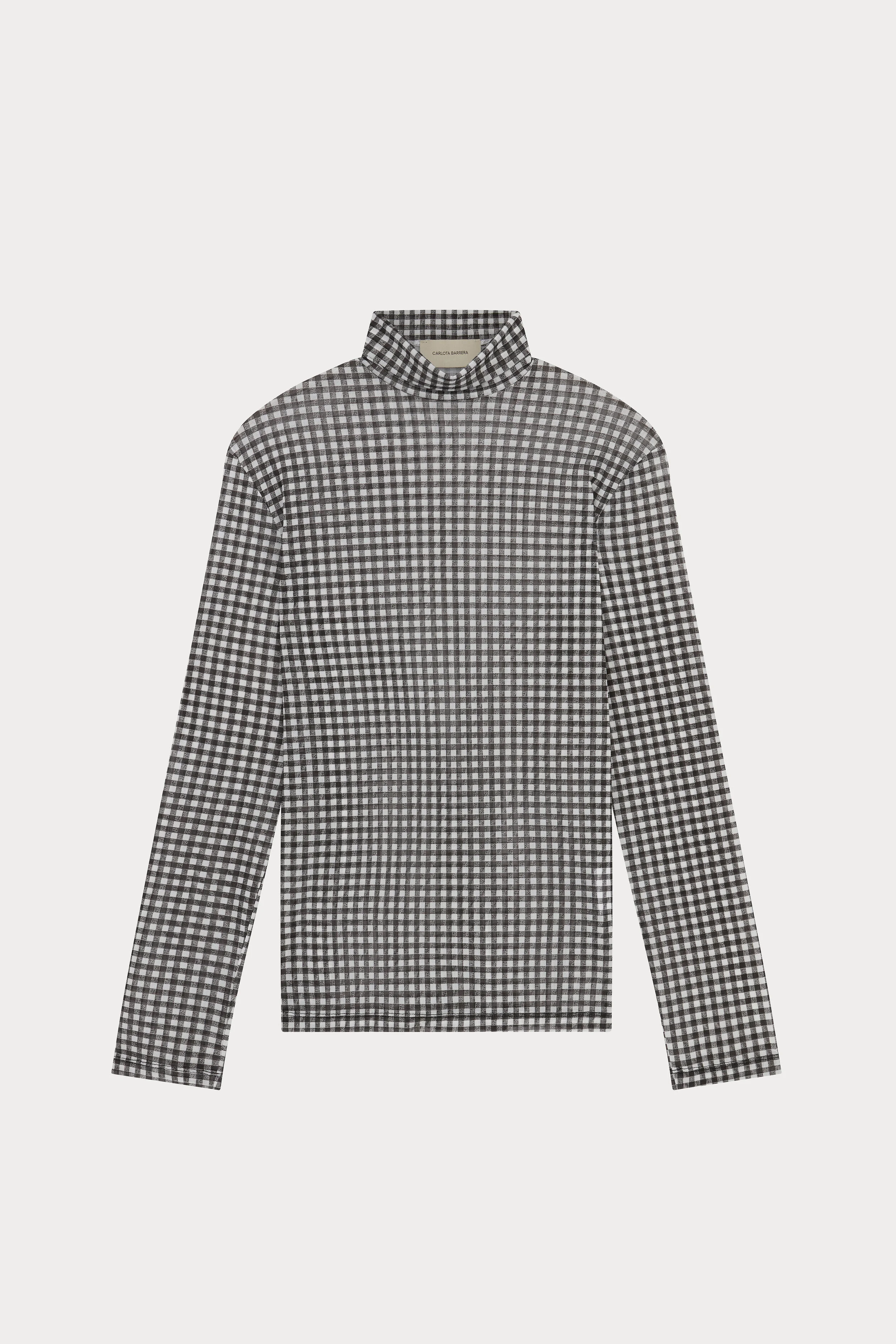 Gingham High Neck Top