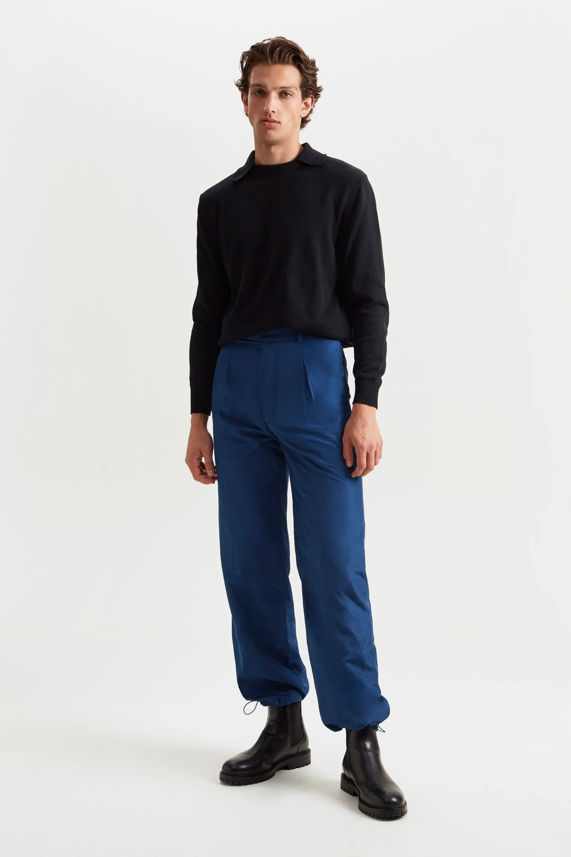 TECHNICAL DRAWSTRING TROUSERS IN BLUE