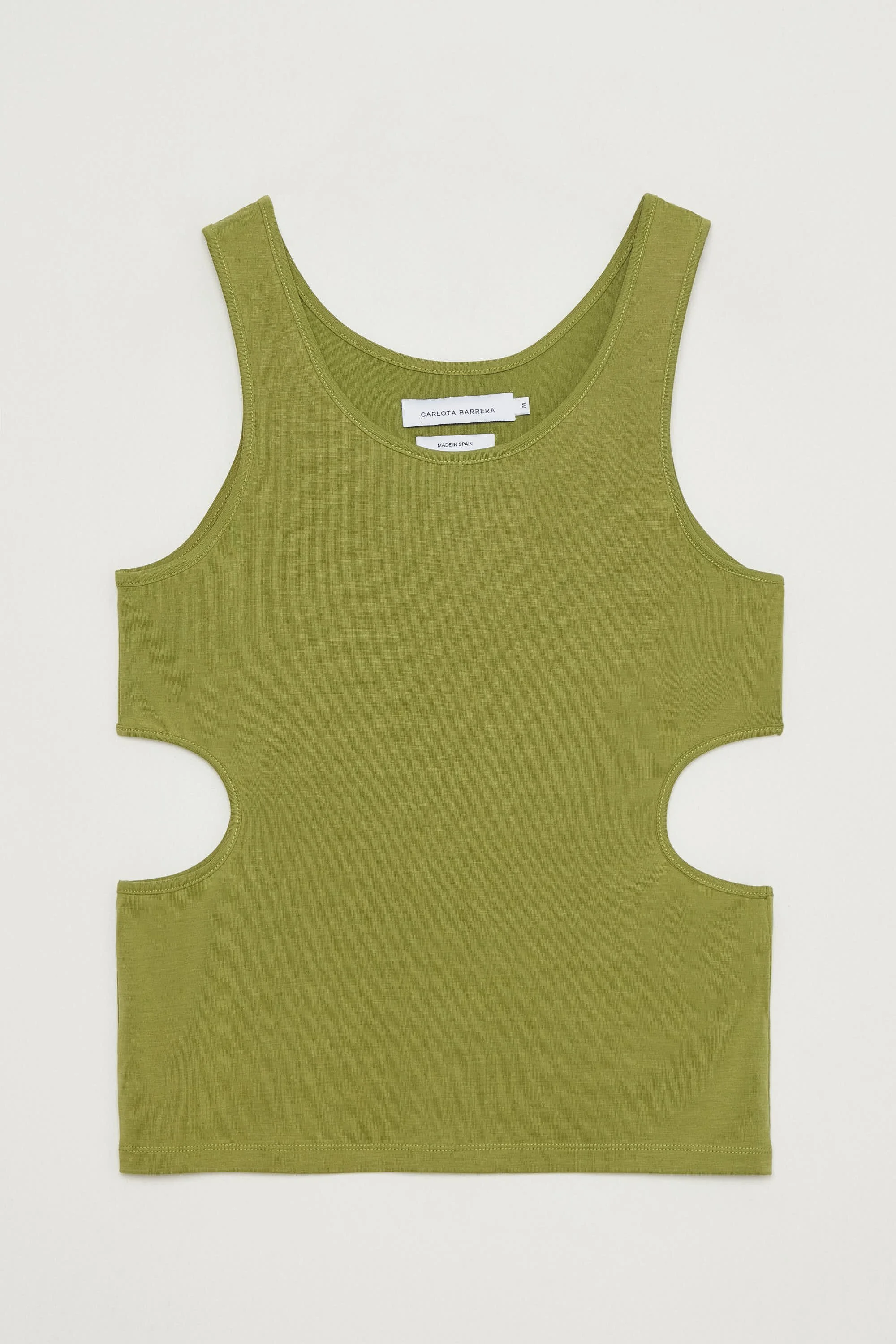 TANK TOP WITH CUT OUTS IN GREEN
