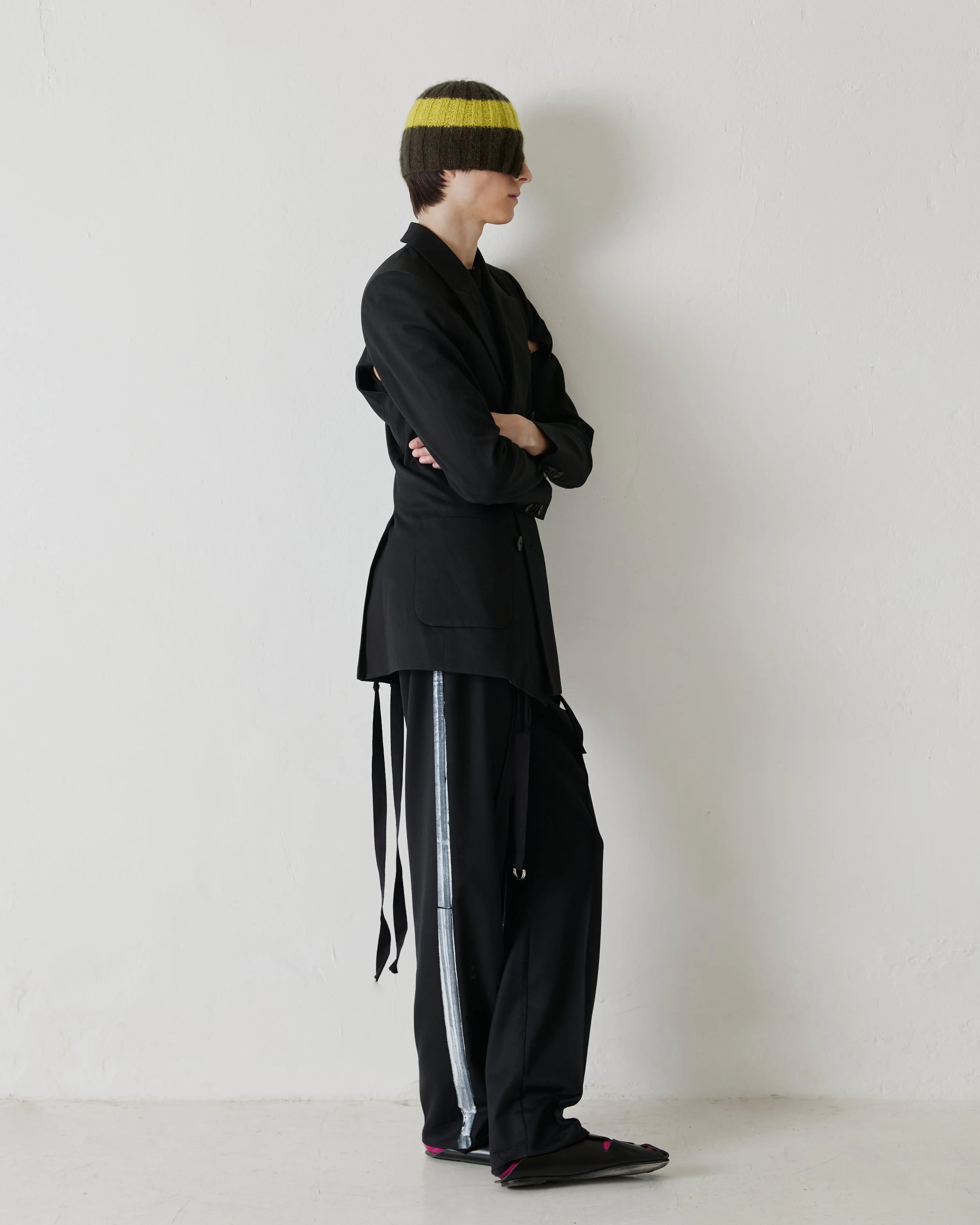 SCREEN PRINTED TUXEDO TROUSERS