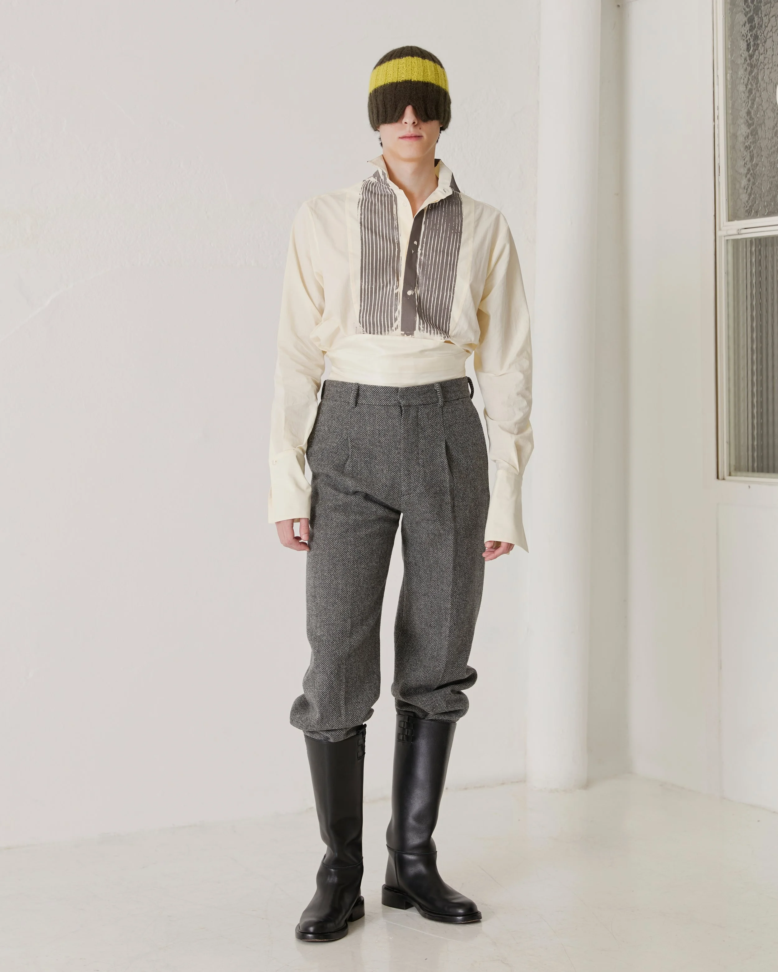 PRINTED TUXEDO SHIRT