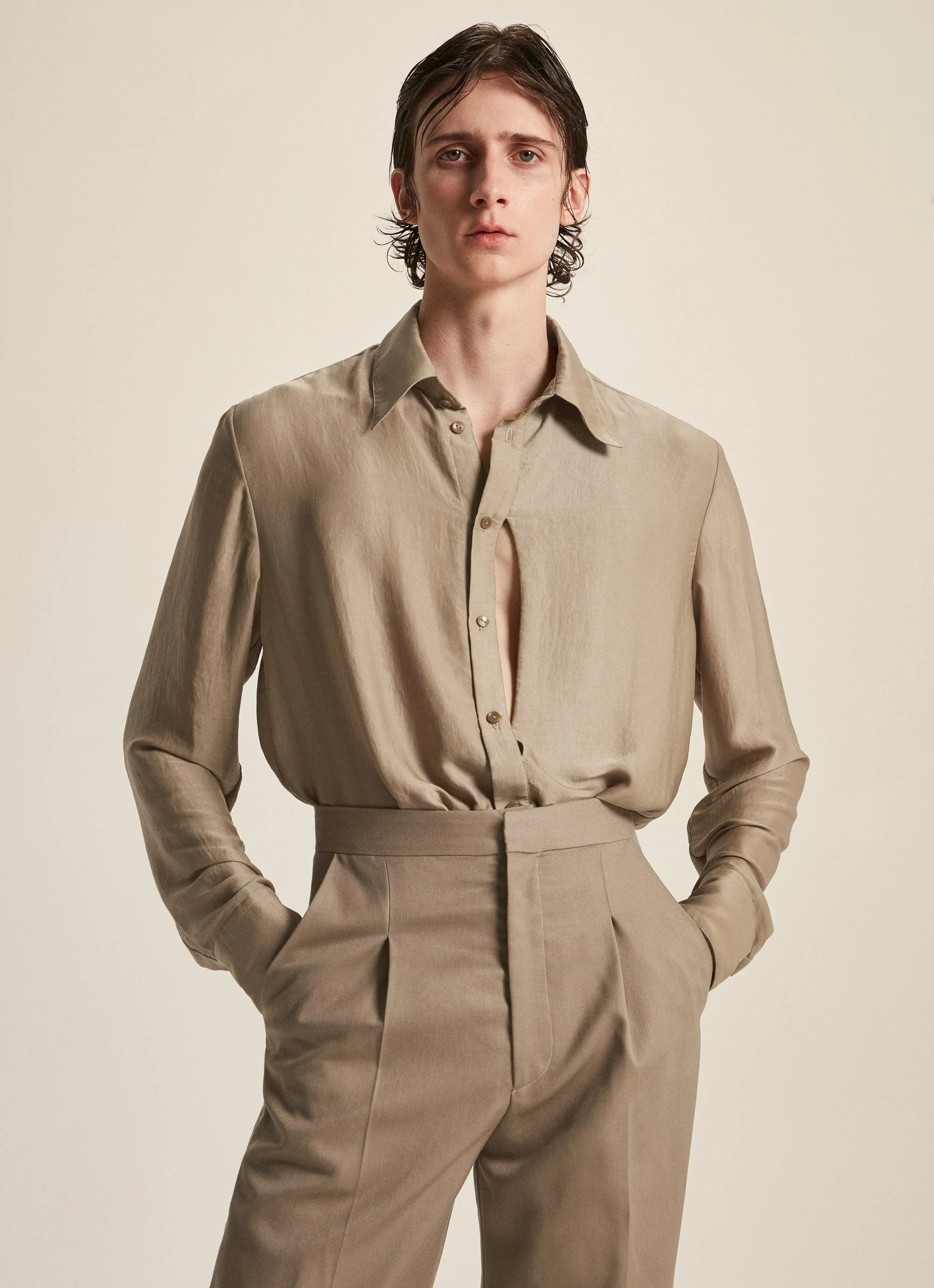 Silk Signature Shirt With Slit