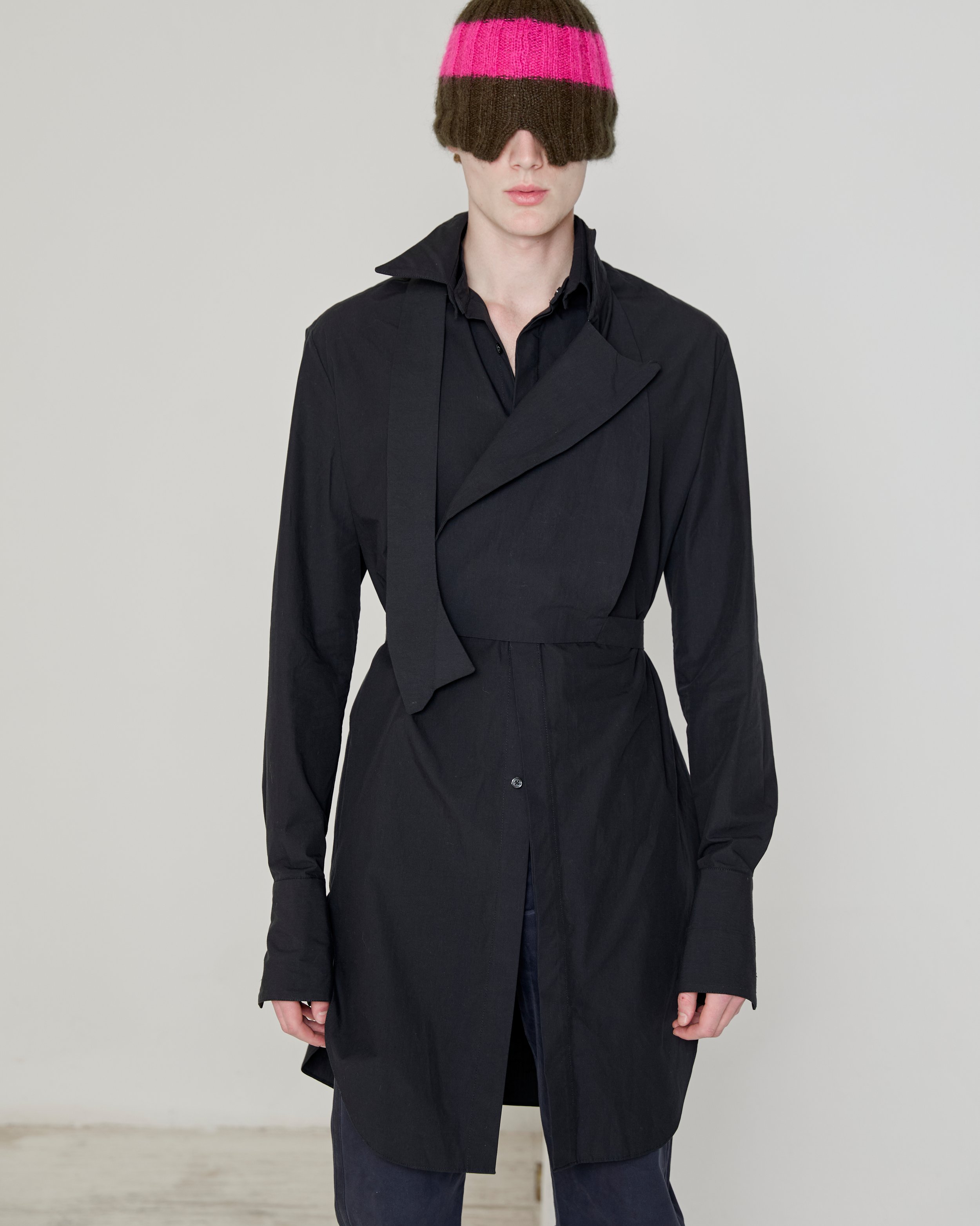 DECONSTRUCTED BLACK TUXEDO SHIRT