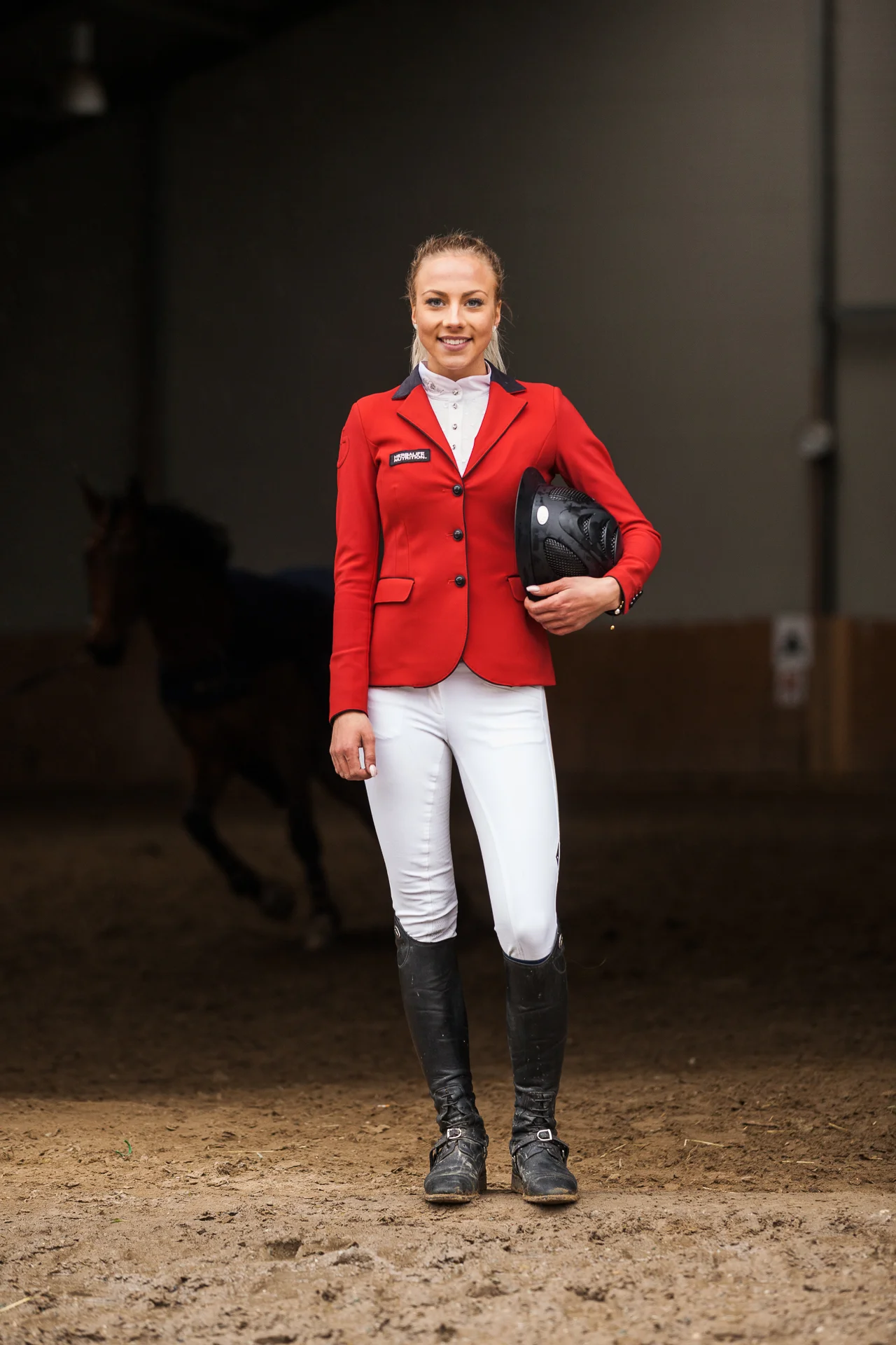 Show jumping athlete Ebba Larsson, from Sweden.