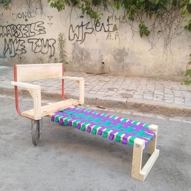 Objects on wheels
Designed by Dali Mdighri &amp; Fadi  Hamtouchi @el_warcha #tunis .
.
.
.
#productdesign #streetart #makingspace #autoprogettazione #selfbuilt #recyclingart #publicart #makersmovement #tunisie #collectifcreatif #elwarcha
