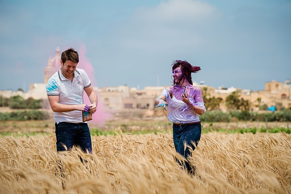 Engagement Session - Gozo - Holi Colours - Shane P. Watts Photography