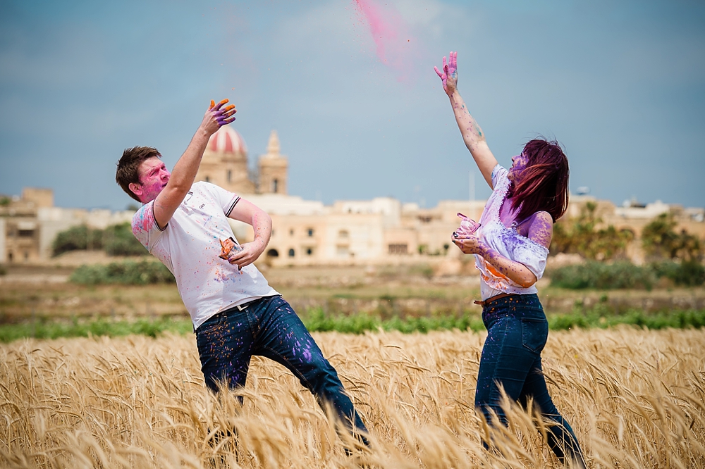 Engagement Session - Gozo - Holi Colours - Shane P. Watts Photography