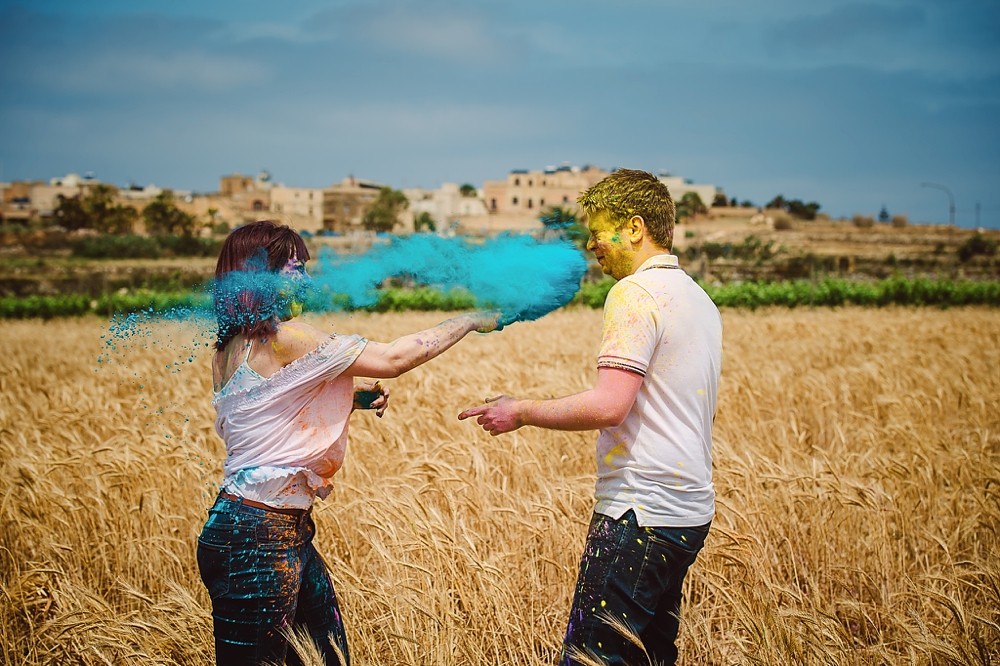 Engagement Session - Gozo - Holi Colours - Shane P. Watts Photography