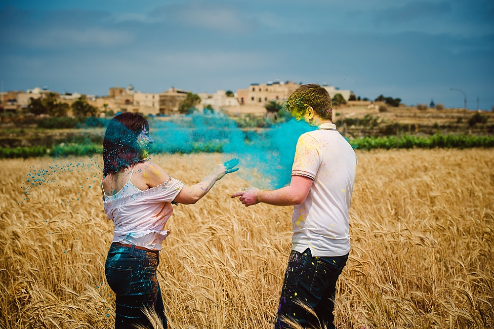 Engagement Session - Gozo - Holi Colours - Shane P. Watts Photography