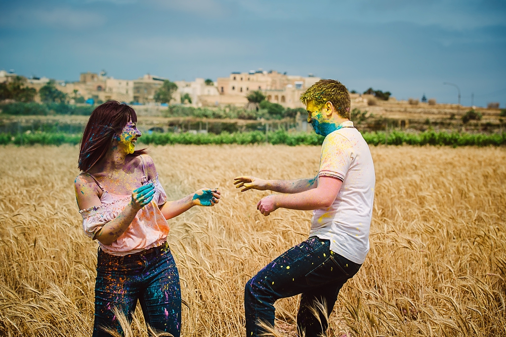 Engagement Session - Gozo - Holi Colours - Shane P. Watts Photography