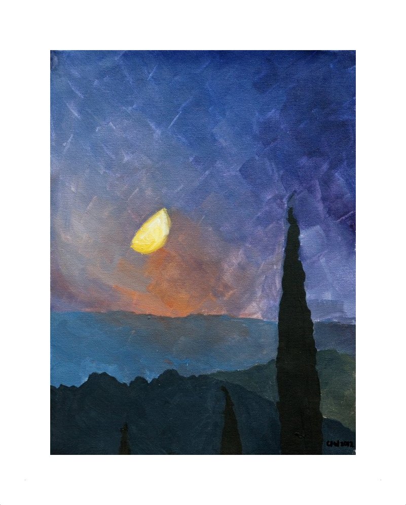 Umbrian Moonset . 2012