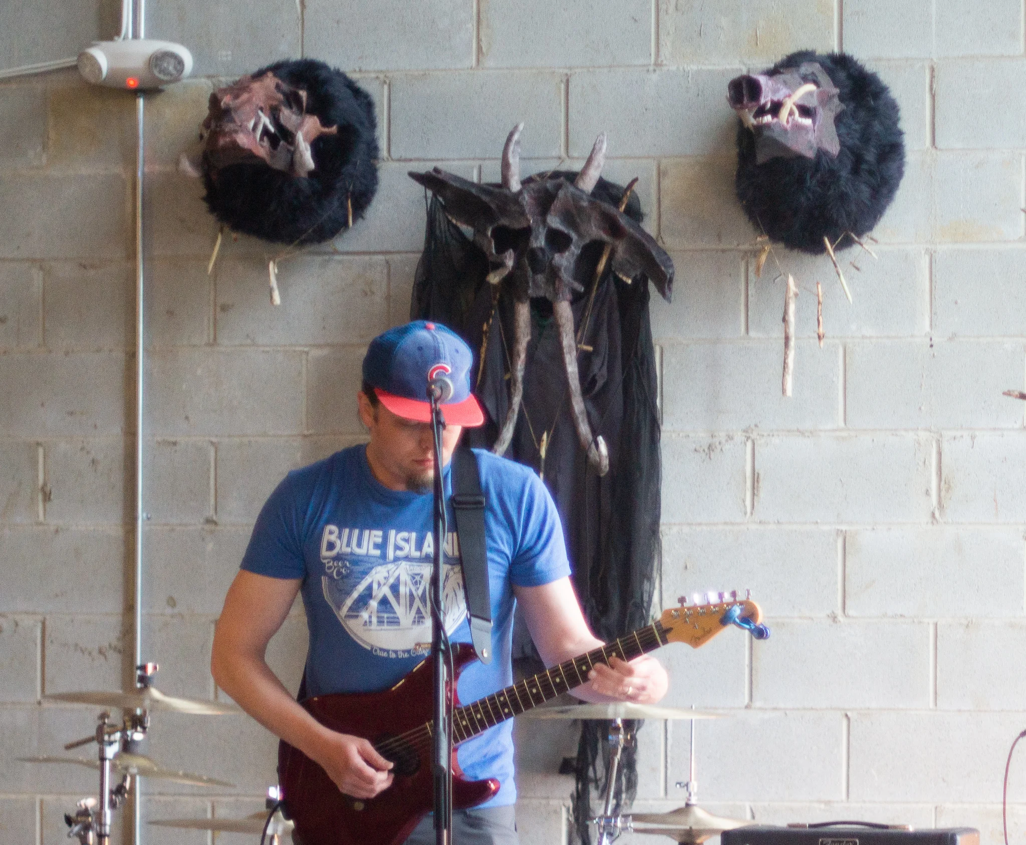 They are currently hung behind the stage where various bands perform.