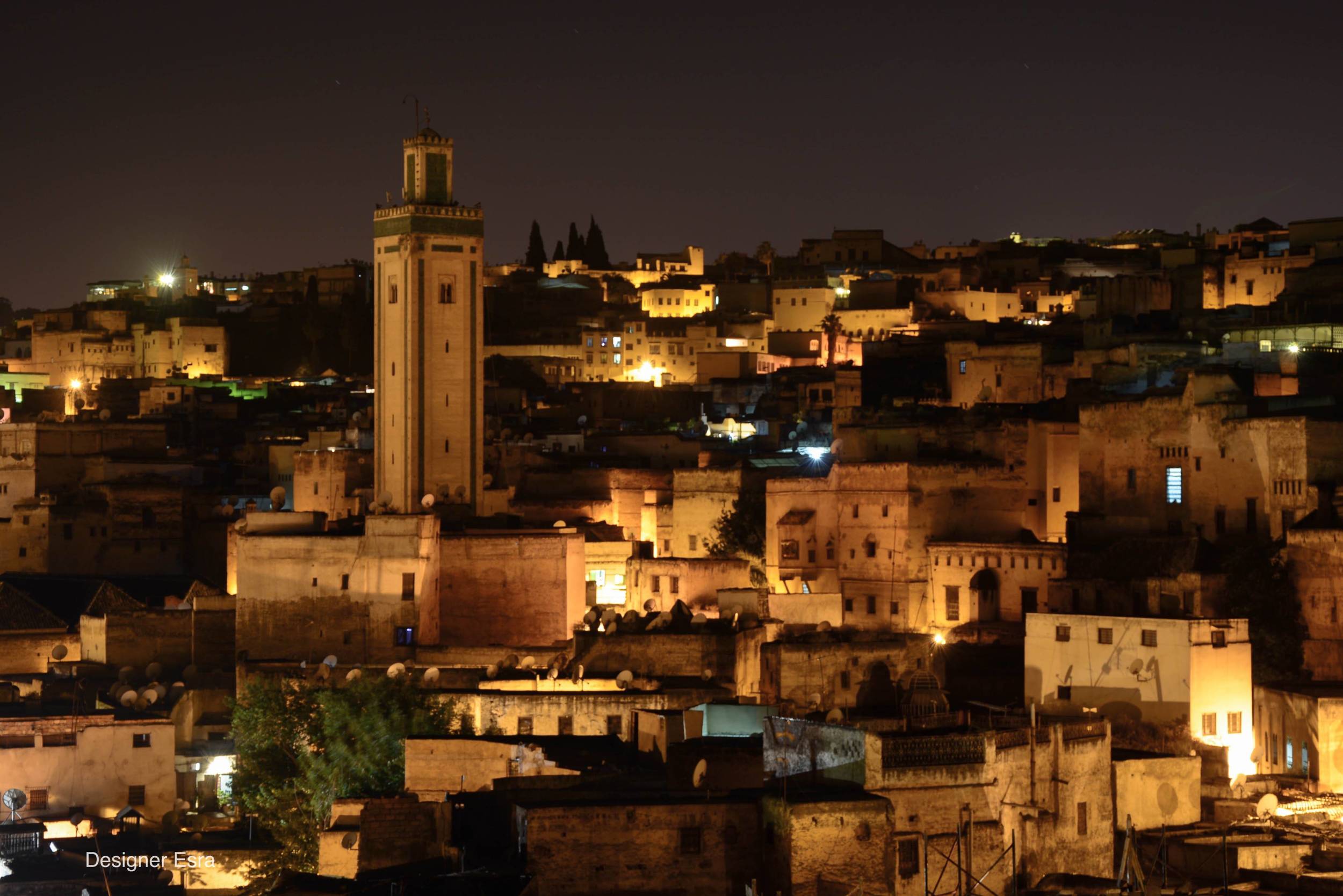 Terrace View of Fes at night