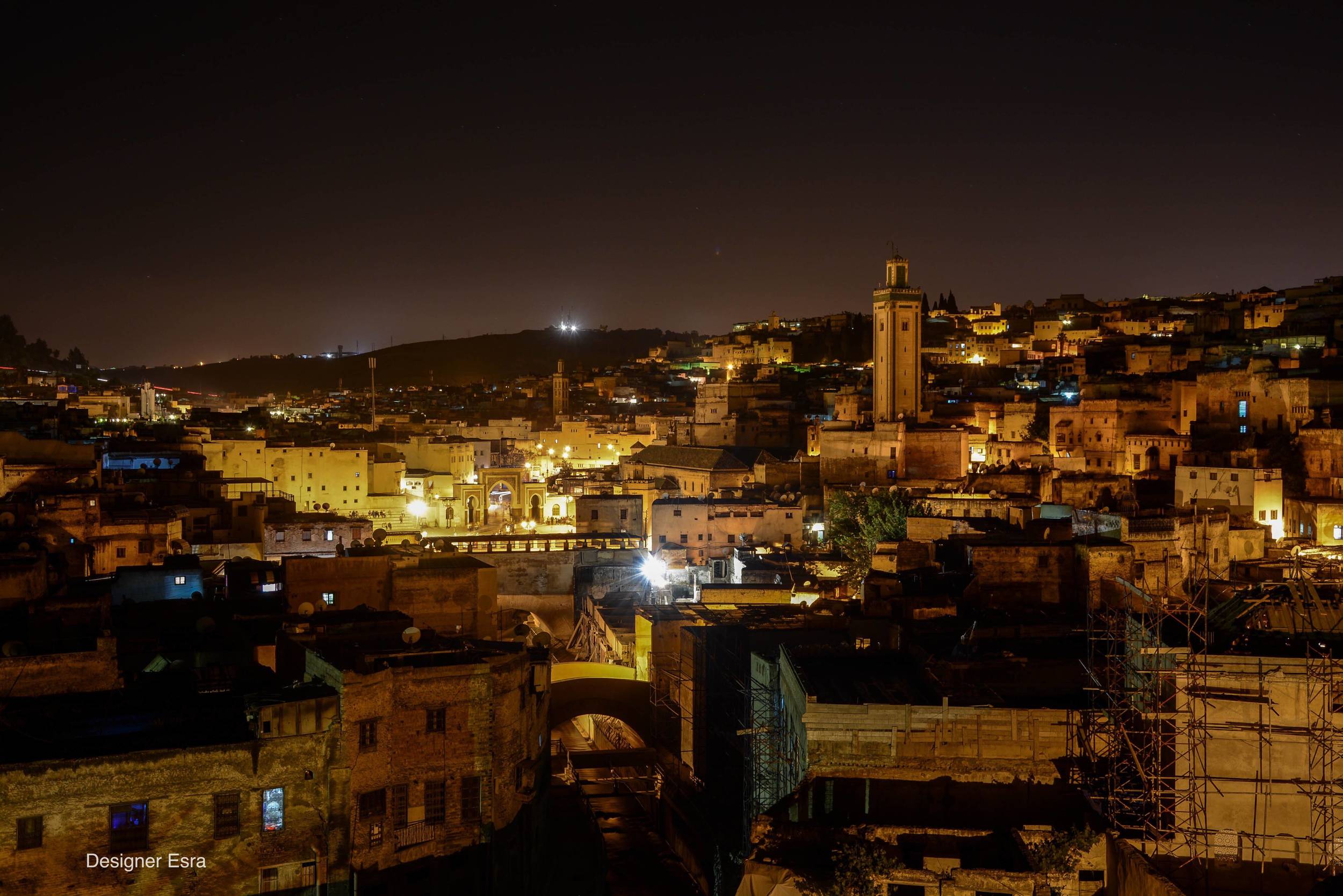 Terrace View of Fes at night