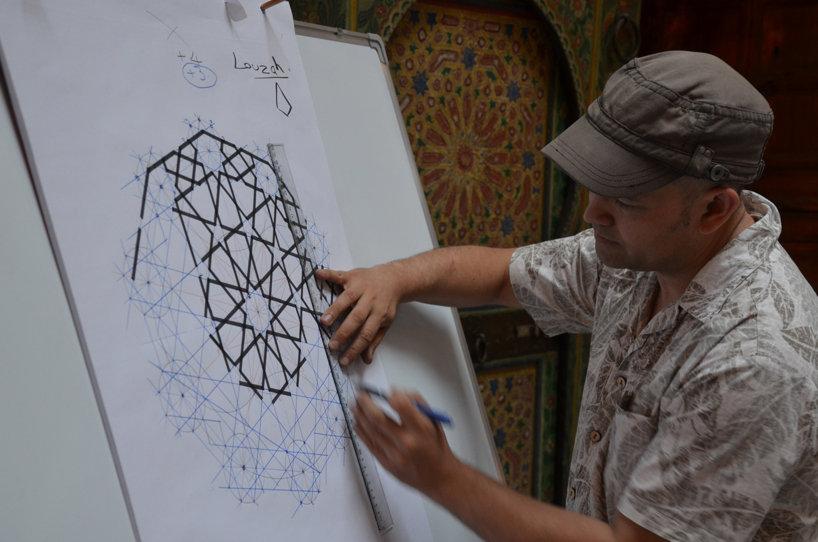  Richard teaching us one of the geometric patterns  Photo Taken by&nbsp; the Art of Islamic Pattern&nbsp;  