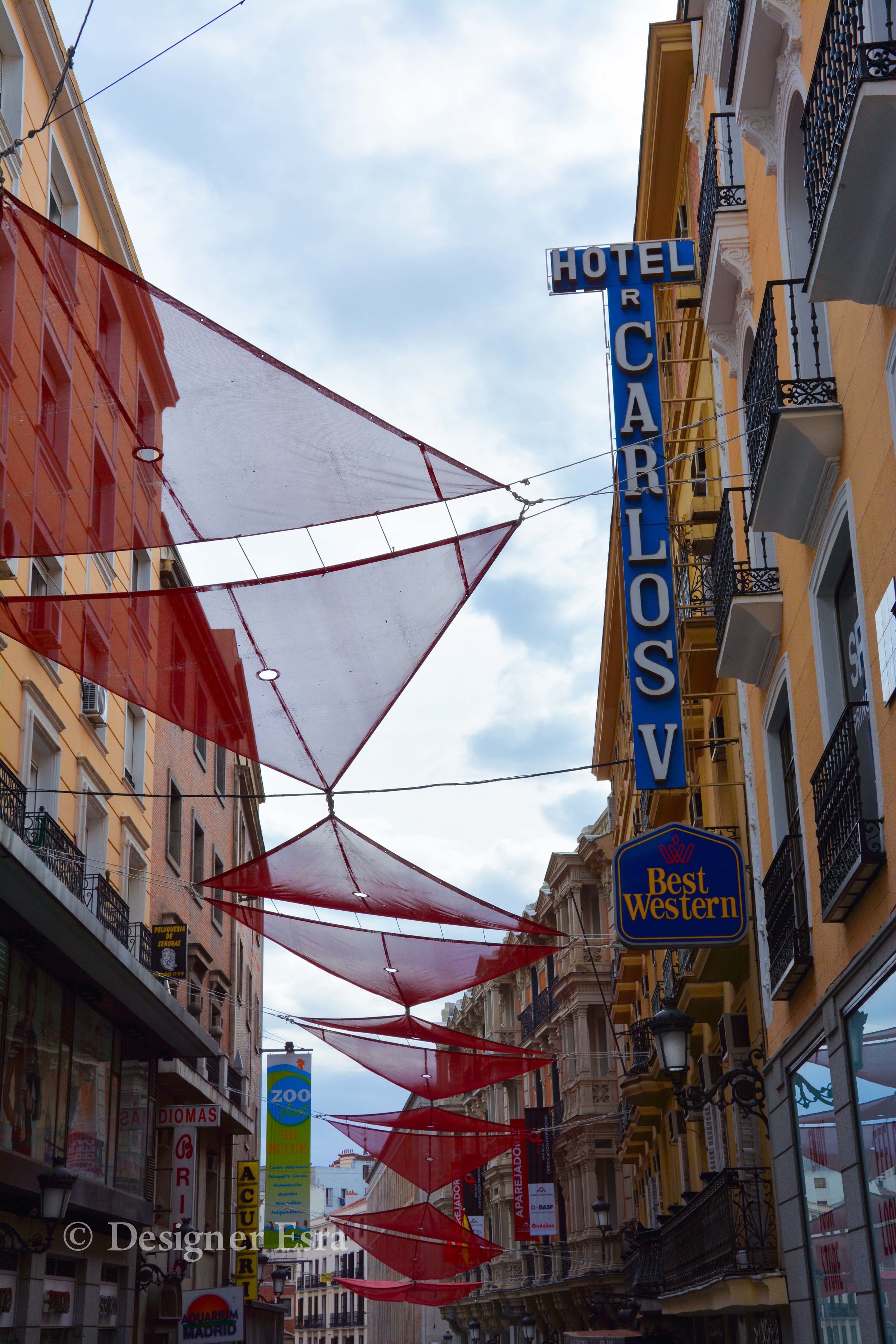 colourful flags in Madrid