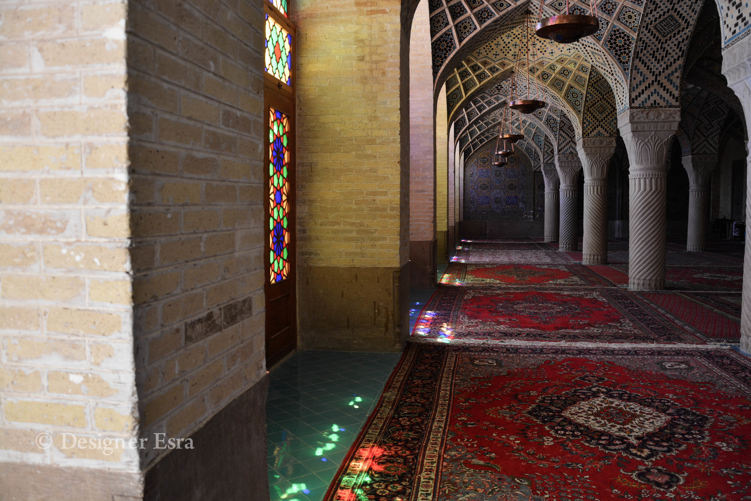 The interior of Nasir Almulk Mosque ( Pink Mosque)