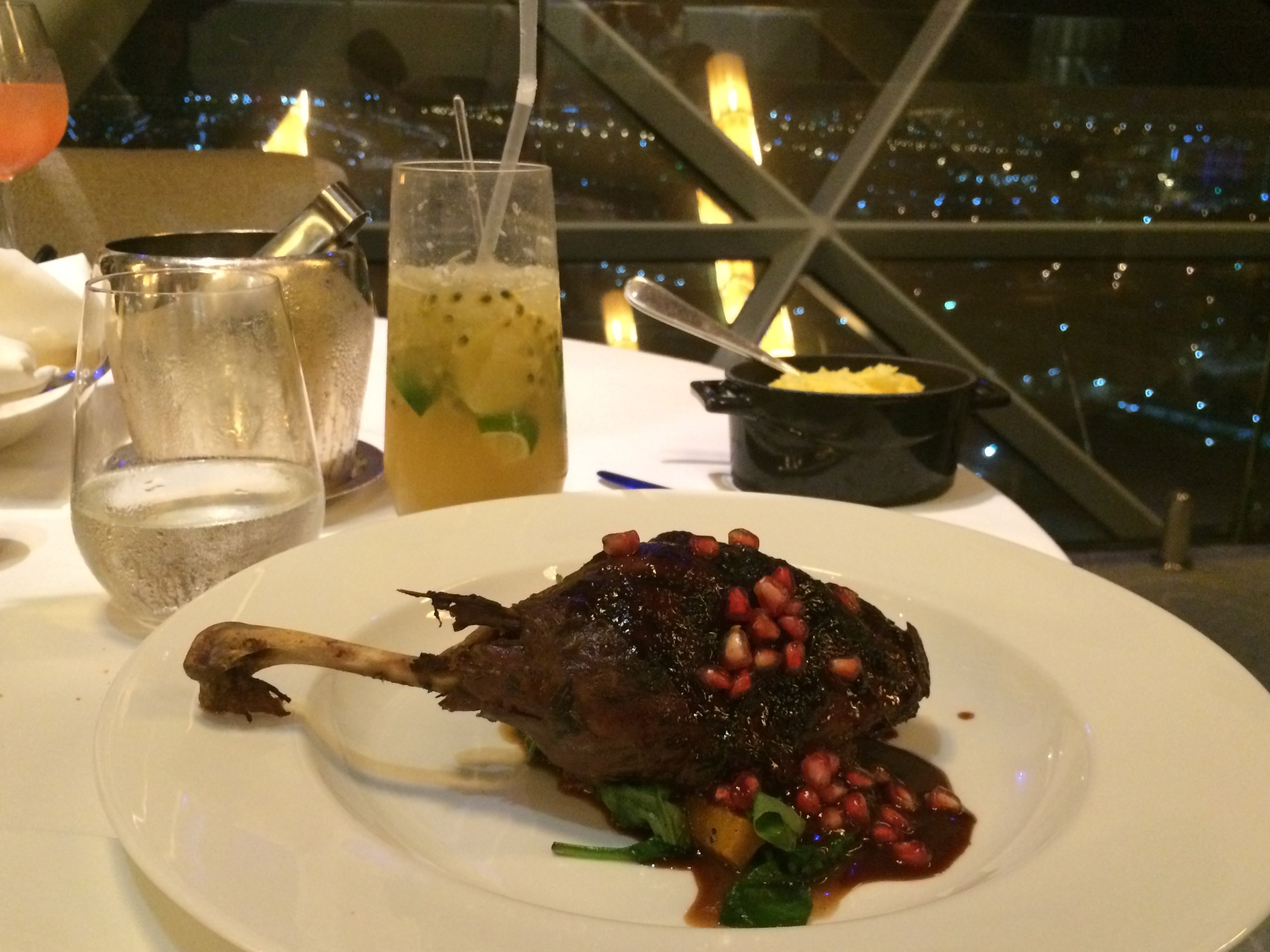 Delicious dinner at the 18 Degree Restaurant in Abu Dhabi 
